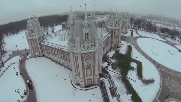 Katarina palatsets byggnad i Tsaritsyno — Stockvideo
