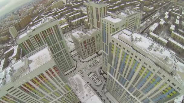 Residential complex Bogorodsky at winter day — Stock Video