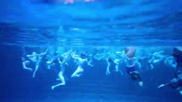 Synchronschwimmer im Schwimmbad — Stockvideo