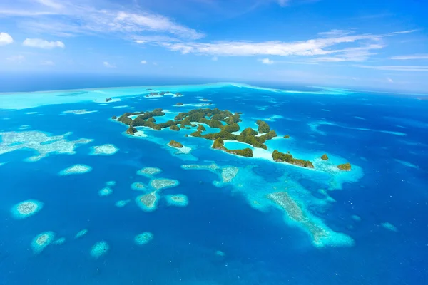 Palau eilanden van bovenaf — Stockfoto