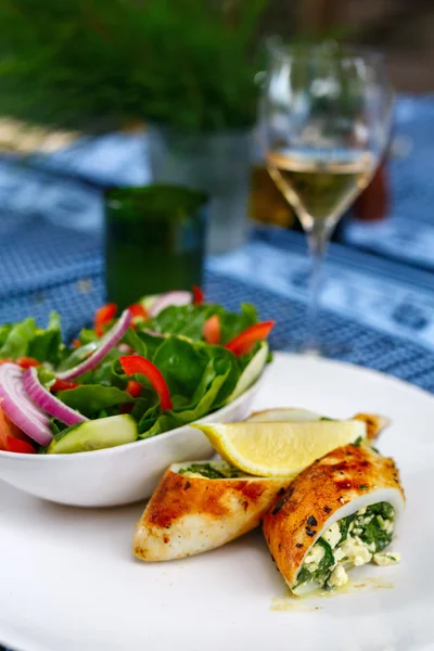 Grilled stuffed calamari — Stock Photo, Image