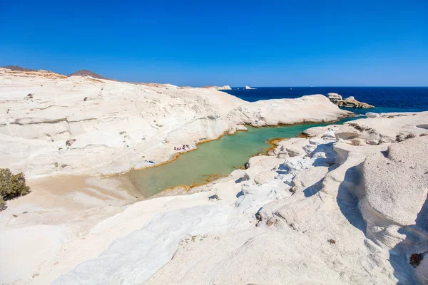 Mondähnliche Landschaft Strand Von Sarakiniko Auf Der Insel Milos Griechenland — Stockfoto