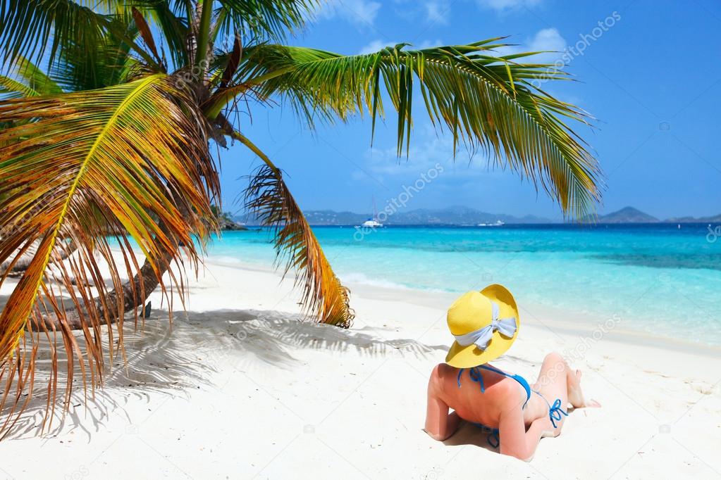 Young woman relaxing at beach