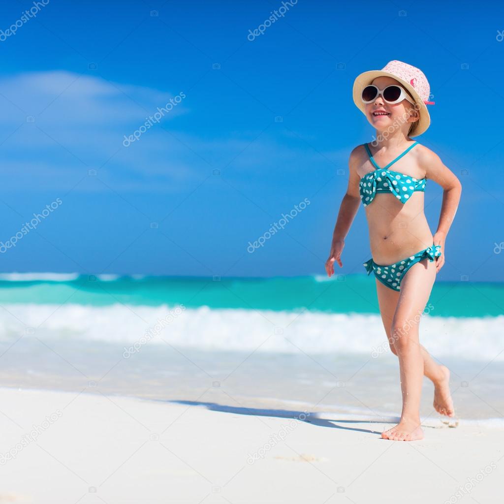 Cute little girl at beach