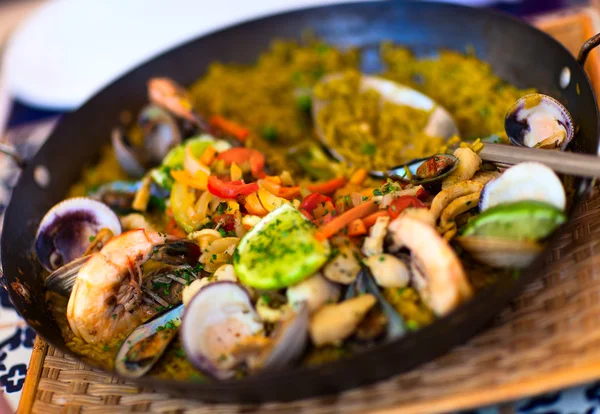 Seafood paella — Stock Photo, Image