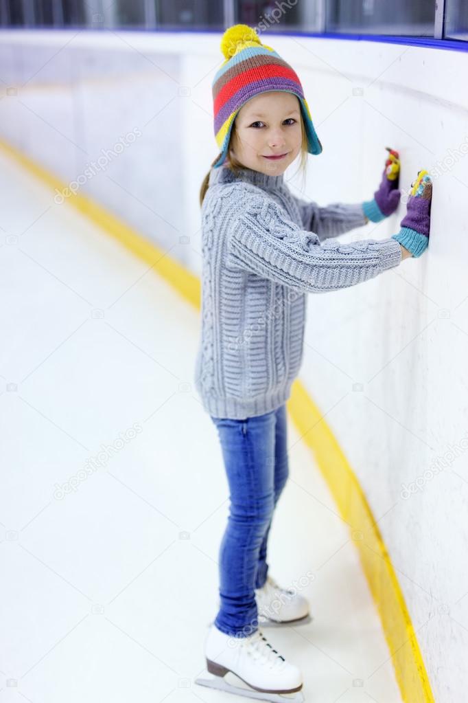 Little girl ice skating