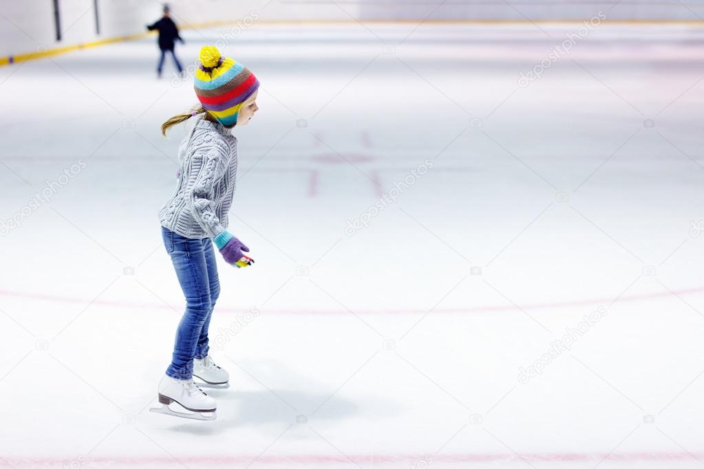 Little girl ice skating