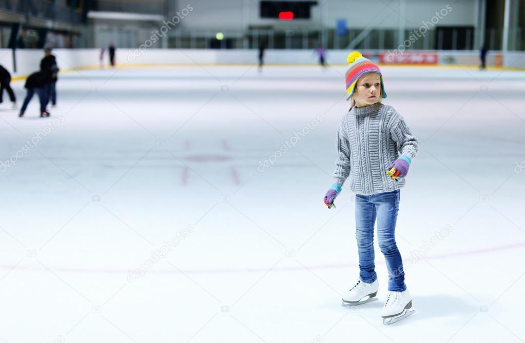 Little girl ice skating