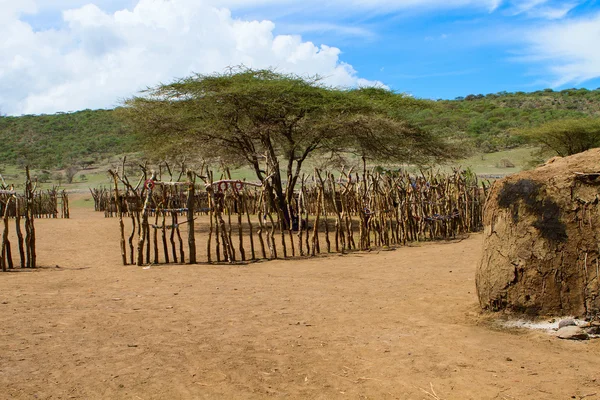 Masai dorp — Stockfoto