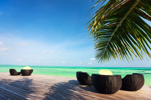 Idylické tropické pláži na Maledivy — Stock fotografie