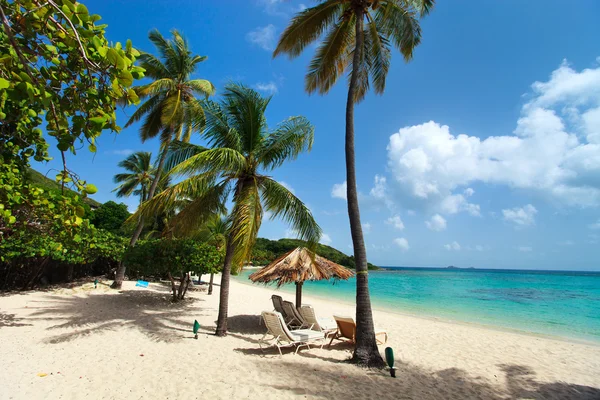 Belle plage tropicale aux Caraïbes — Photo