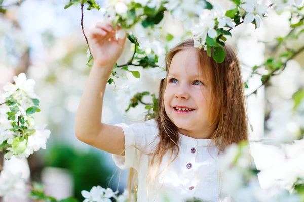 Weinig meisje voorjaar portret — Stockfoto