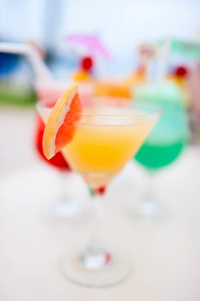 Four exotic cocktails — Stock Photo, Image