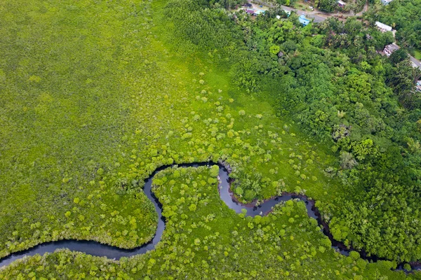 Luftaufnahme mit Fluss — Stockfoto