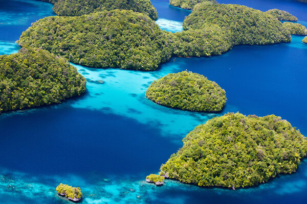 Palau islands from above