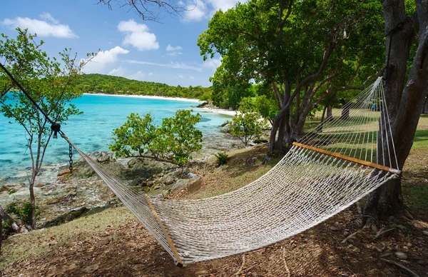 Bella spiaggia tropicale ai Caraibi — Foto Stock