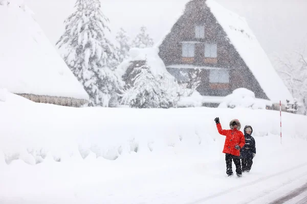 Japonská vesnice v zimě — Stock fotografie