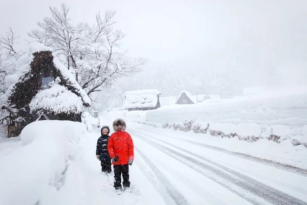 Pueblo japonés en invierno —  Fotos de Stock