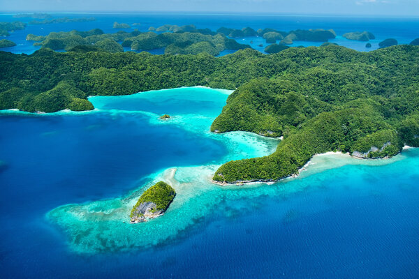 Palau islands from above