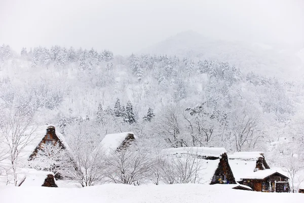 Pueblo japonés en invierno — Foto de Stock