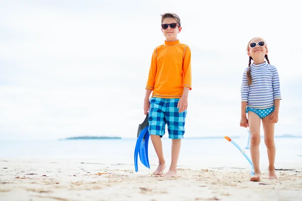 Jonge geitjes bij strand — Stockfoto