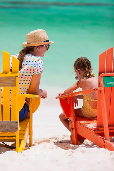 Anne ve kızı Karayipler tatil — Stok fotoğraf