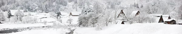 日本的村庄，在冬季 — 图库照片