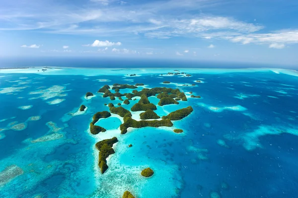 Palau eilanden van bovenaf — Stockfoto