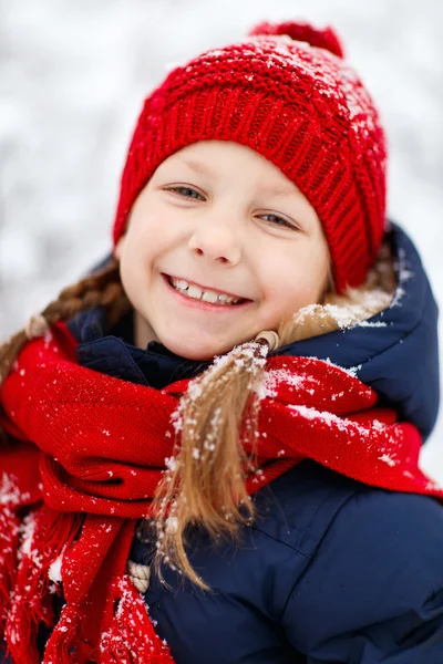 Little girl outdoors on winter Royalty Free Stock Images