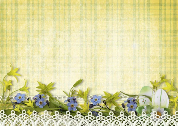 Easter Card with spring flowers — Stock Photo, Image