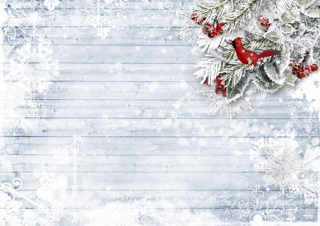 Christmas wooden background