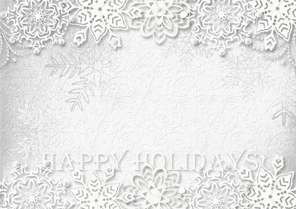 Biglietto di auguri con carta fiocchi di neve — Foto Stock