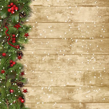 Noel çam dalları arka plan