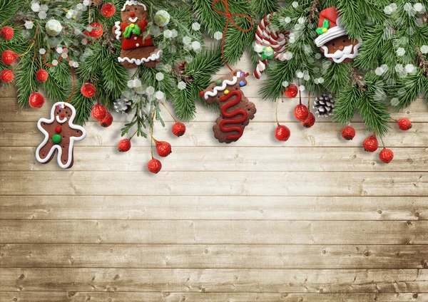 Vánoční strom jedle s cookies — Stock fotografie