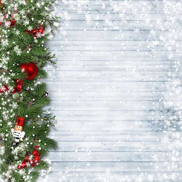 Christmas border with holly — Stock Photo, Image