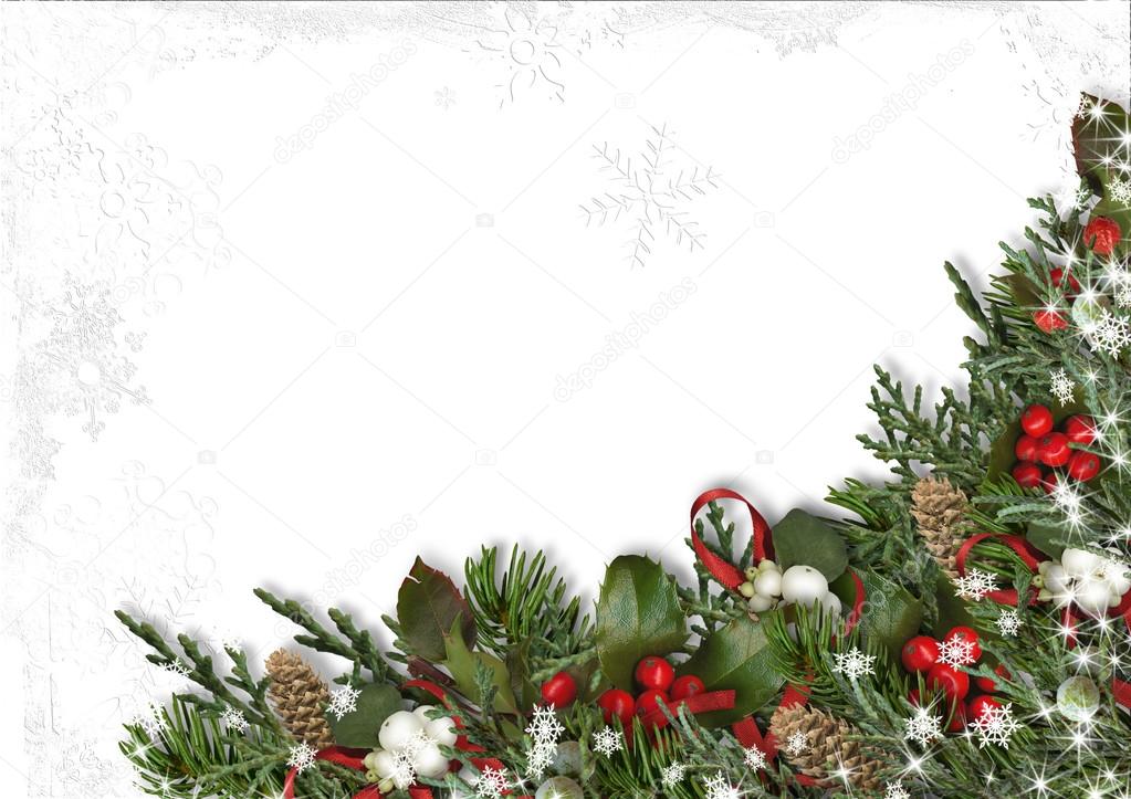 Christmas border of holly