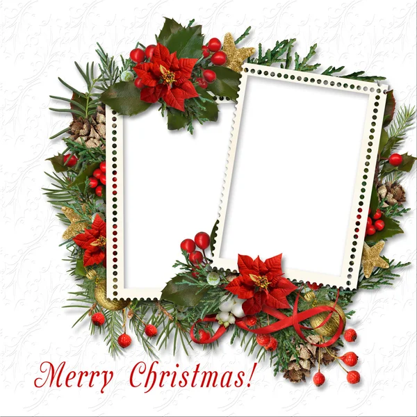 Kerstmis frame met rand — Stockfoto