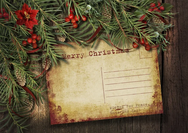 Vintage Noel kartı — Stok fotoğraf