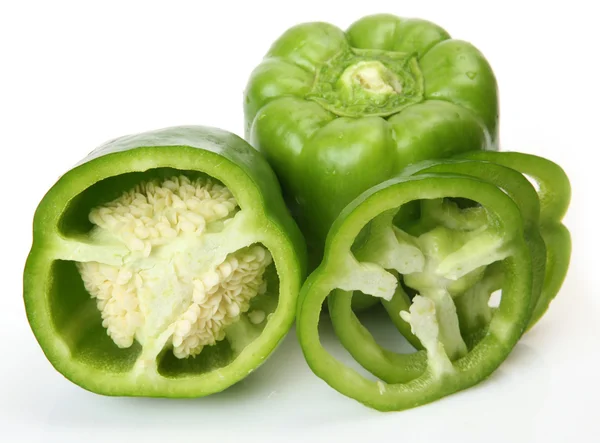 Green pepper on a white background — Stock Photo, Image