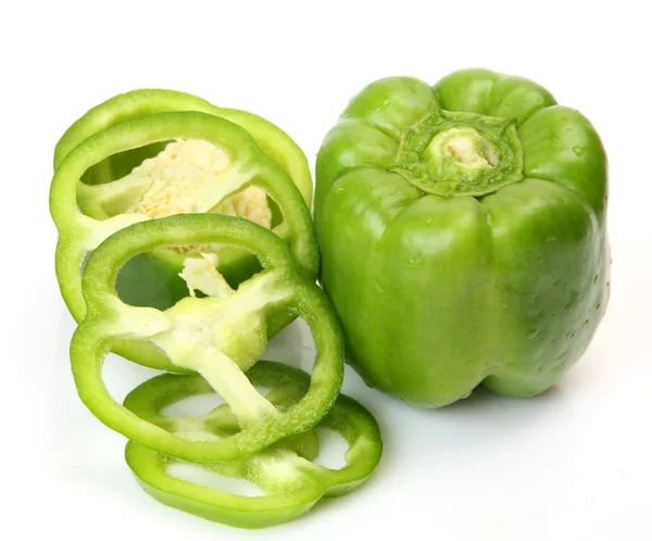 Green pepper on a white background — Stock Photo, Image