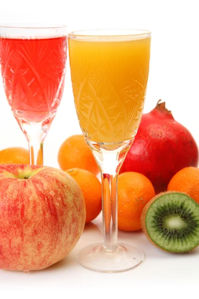 Ripe fruit and juice — Stock Photo, Image