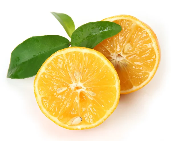 Ripe orange on a white background — Stock Photo, Image