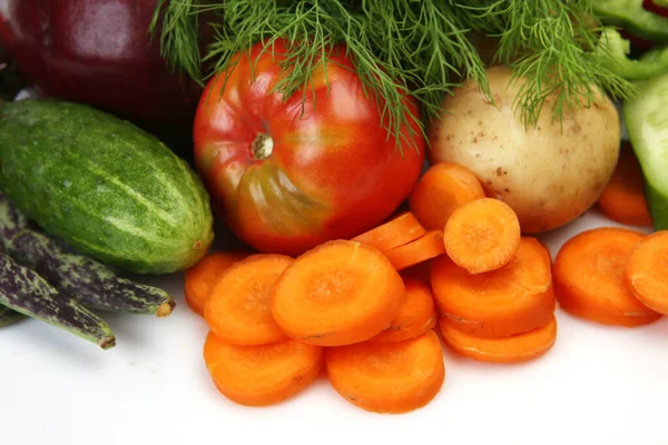Mogna Och Färska Grönsaker För Kosthållning — Stockfoto