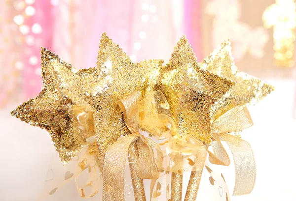 Gold Star Holiday Decor — Stock Photo, Image