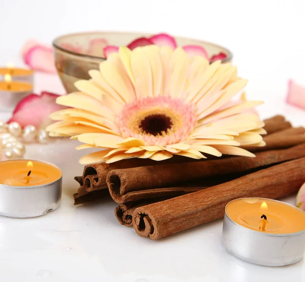 Scented Candles Massage Aromatherapy — Stock Photo, Image