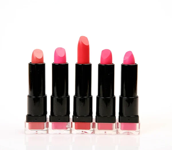 Pink Lipstick White Background — Stock Photo, Image