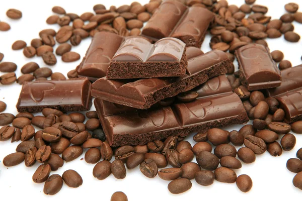 Koffie en chocolade — Stockfoto