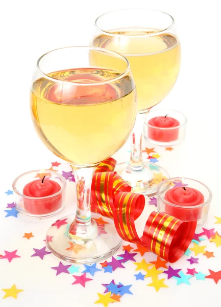 Wine and candles — Stock Photo, Image