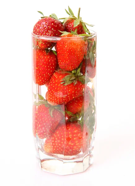 Fresh strawberry in glass — Stock Photo, Image