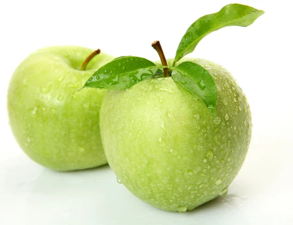 Dwa zielone jabłka — Zdjęcie stockowe